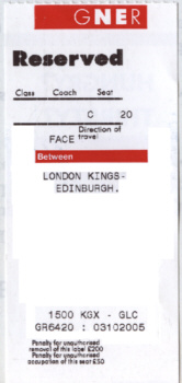 GR6420 - seat resevation Label
